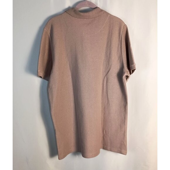 BoohooMAN Polo Shirt XL Light Tan Cotton Waffle Knit Embroidered Tipped NWT - Picture 4 of 6